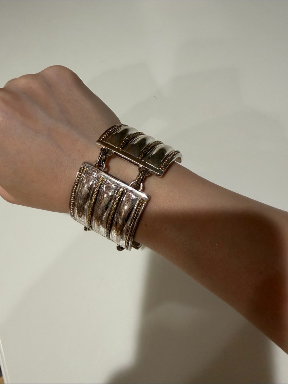 Monet Vintage Chunky Silver-Tone Link Bracelet